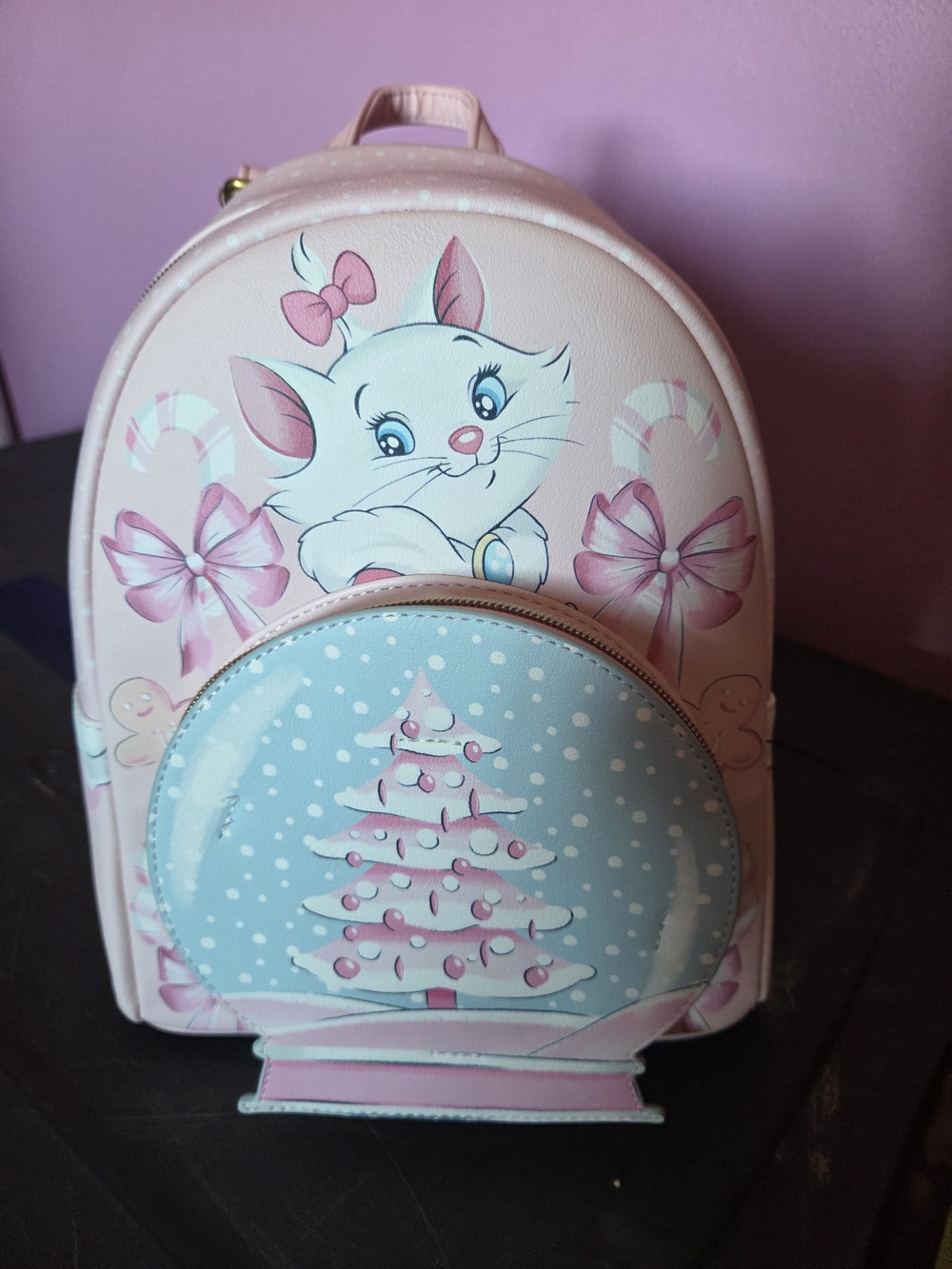 Loungefly Marie Mini Backpack with MARIE & Snow Globe Design